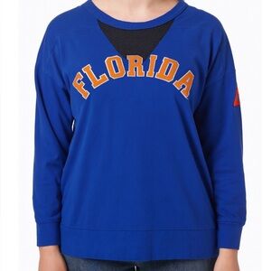Victoria's Secret PINK Florida Gators sweatshirt Mesh V-Neck Blue/Orange Boxy XS